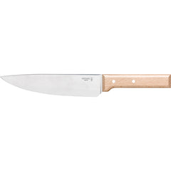 Couteau de Chef n°118 Manche Hêtre Opinel La lame d'une épaisseur de 3mm reste rigide et stable lors de la coupe.