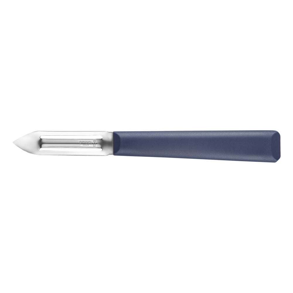 Éplucheur n°315 Bleu Lame 60mm Manche Polymère Opinel La lame de notre éplucheur permet un épluchage rapide, sa pointe est utile pour enlever les yeux des pommes de terre. Livré par 6.